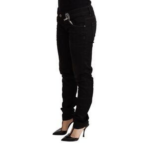 Acht Black Low Waist Skinny Denim Cotton Women's Trouser